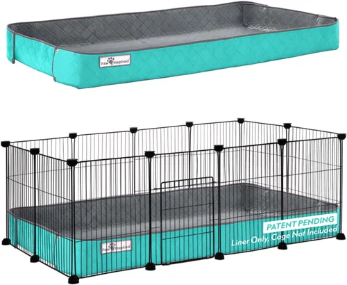Vista 12 de Paw Inspired Critter Box Funda Lavable para Jaula, Ropa de Cama de Forro Polar Reversible con Lados Elevados para Hurones, Conejos, Ratas