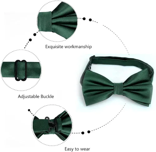 Vista 4 de Alizeal Conjunto de corbatín de esmoquin y gemelos para hombre talla única