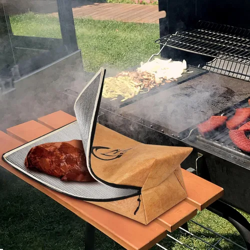 Vista 4 de LRUI - Manta de barbacoa para ahumadores de carne en reposo y asar garantiza que la carne sea tierna y jugosa juegos de herramientas de barbacoa