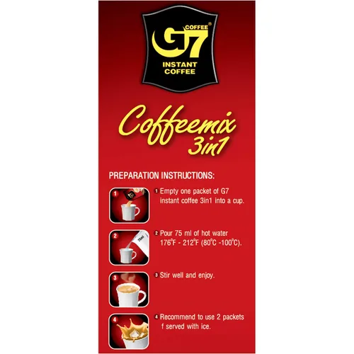 Vista 3 de Trung Nguyen — Café instantáneo G7 3 en 1 — Mezcla de café molido tostado con crema sin lácteos y azúcar — Fuerte y audaz — Café vietnamita