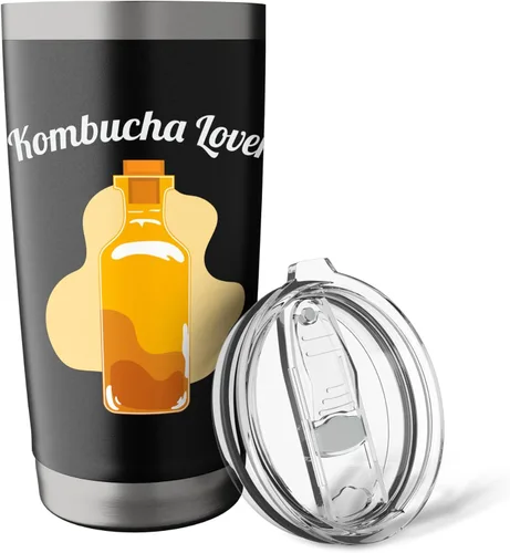 Vista 5 de Kombucha Organic Kombucha Brewing Scoby Starter Kombucha - Vaso aislado de acero inoxidable Negro