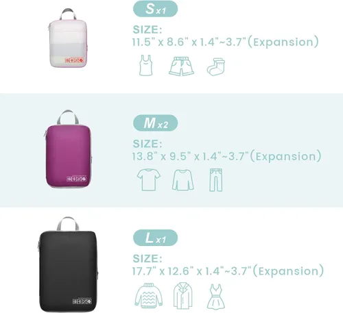 Vista 2 de Cambond - Cubos de compresión para viajes, organizadores de equipaje para maletas