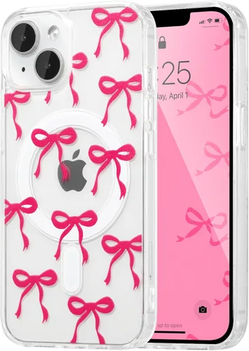 Vista 47 de UEEBAI - Funda magnética para iPhone 11, diseño de lazo, compatible con MagSafe, funda transparente delgada inalámbrica, antiamarilleo, a prueba