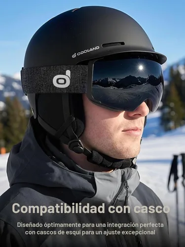 Vista 7 de Odoland Gafas de esquí magnéticas, 2 lentes intercambiables antivaho para Negro
