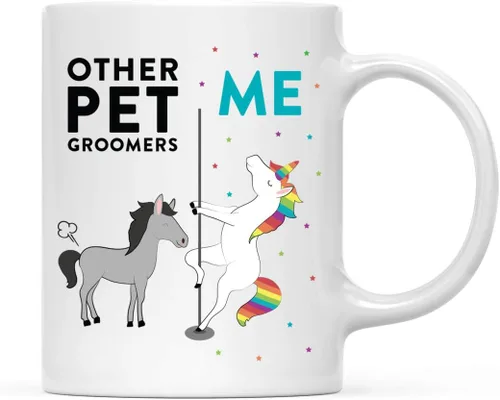 Vista 35 de Andaz Press Funny Quirky - Taza de té de café de cerámica de 11 onzas, regalo de agradecimiento, otros actores yo, unicornio de caballo, 1 paquete