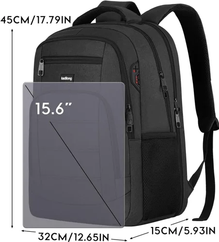 Vista 6 de kadilong Mochilas escolares para adolescentes y niños, mochila para laptop para hombre, bolsa de computadora universitaria con puerto de carga USB