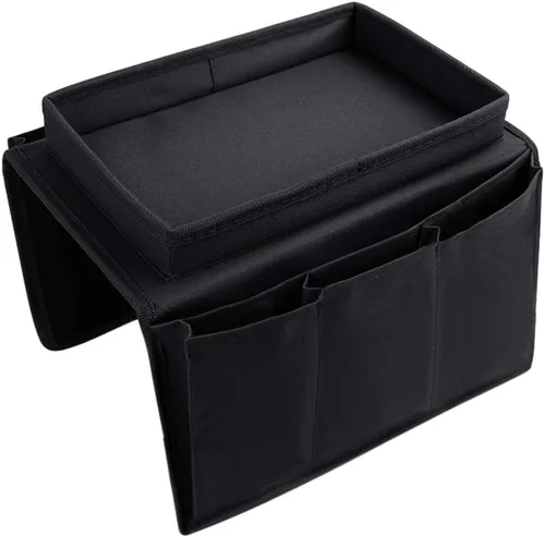 Vista 2 de MioCloth Organizador de reposabrazos de sofá, sillón reclinable, organizador de bolsillo para almacenamiento remoto de TV, organizador de bolsillo