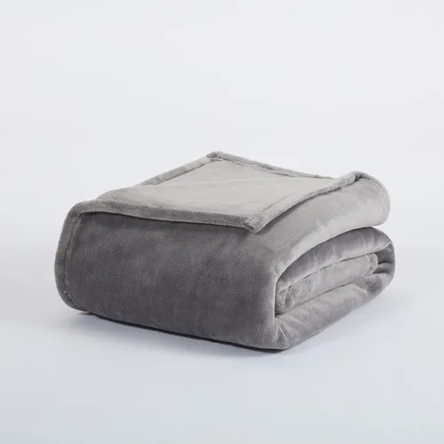 Vista 5 de SERTA Manta acogedora de felpa gruesa y mullida súper suave y ligera para cama, sofá o viajes, tamaño individual (60 x 80 pulgadas), color gris