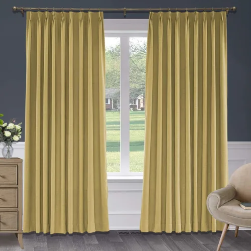 Vista 25 de Macochico Cortinas opacas de lino sintético de 52 pulgadas de ancho x 63 pulgadas de largo, panel de cortinas plisadas para dormitorio, aulas