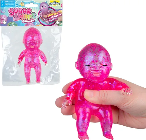 Vista 4 de ORB Sugar Swaps Shiny Jumbo Squishies para bebé, color rosa y morado