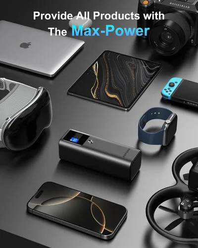 Vista 7 de AsperX Banco de energía para portátil, 27,600 mAh, 162.5 W, cuerpo unificado de aluminio PD3.1, cargador portátil de carga rápida, banco de batería
