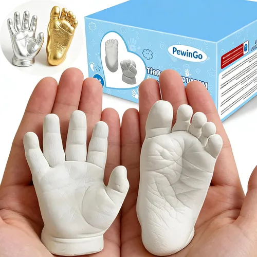 Vista 9 de PewinGo Kit de Moldeo de Manos con Base - Molde de Yeso DIY para Parejas - Ideas de Regalo para San Valentín, Compromiso, Aniversario, Boda