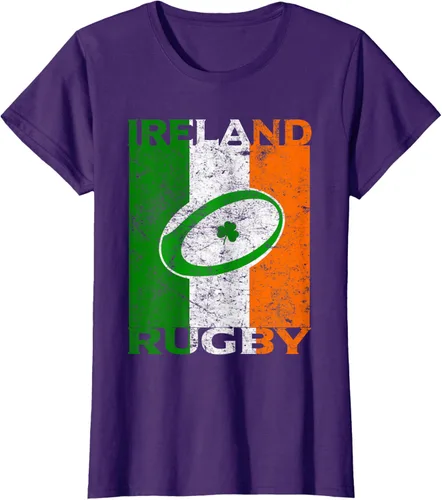 Vista 12 de Camiseta de rugby irlandés con la bandera de Irlanda, regalo vintage Negro