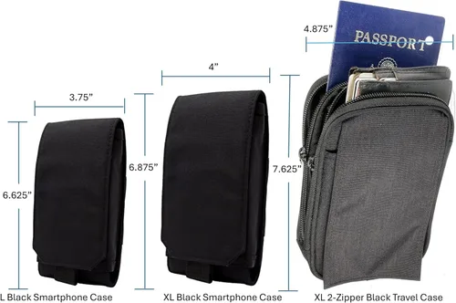 Vista 2 de Phone Holster with Clip - Hook Loop Nylon Cellphone Holster Compact Pouch, Backpack Shoulder Strap Accessory - Multifunctional StrapPack Pouches for