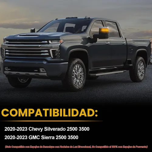 Vista 4 de Gempro Luces LED Secuenciales Ámbar de Espejo Lateral Marcador Señales de Giro Luces Blancas de Estacionamiento y Carga Switchback Lámparas
