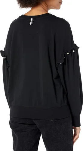 Vista 2 de Karl Lagerfeld Paris Sudadera de manga larga con logotipo para mujer