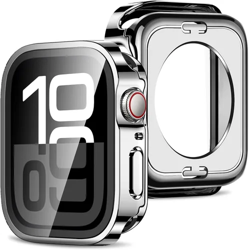 Vista 23 de Amizee 2 en 1 Estuche [Paquete de 2] Compatible con Apple Watch SE 3/2/1 Series 6/5/4 40mm con Protector de Pantalla Integrado, Cubierta Protectora