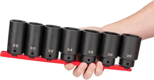 Vista 3 de TEKTON Juego de dados de impacto de tuerca de eje de transmisión de 1/2 pulgada, 7 piezas SID92101