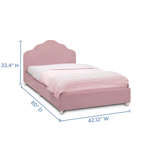 Vista 3 de Delta Children Cama individual tapizada, rosa Rosa rosado