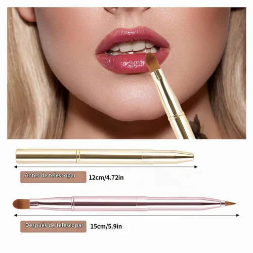 Vista 8 de Yoizyfree - Paquete de 3 cepillos retráctiles para lápiz labial, cepillos retráctiles de labios de doble extremo, juego de brochas de maquillaje