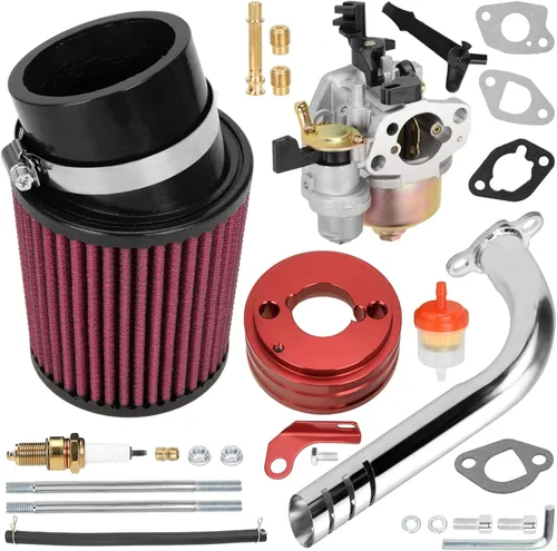 Vista 10 de FVRITO Kit de Adaptador de Filtro de Aire de Carburador Mejorado para Tubo de Escape Etapa 2 para Clon Non Hemi Predator 212cc 196cc 6.5Hp GX160