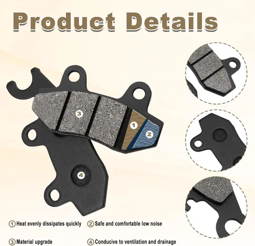 Vista 4 de ZICOO Pastillas de Freno Delantero y Trasero para Yamaha Rhino 660 450 YXR660 YXR450 4x4 Raptor 700 700R YFM700 YFM700R