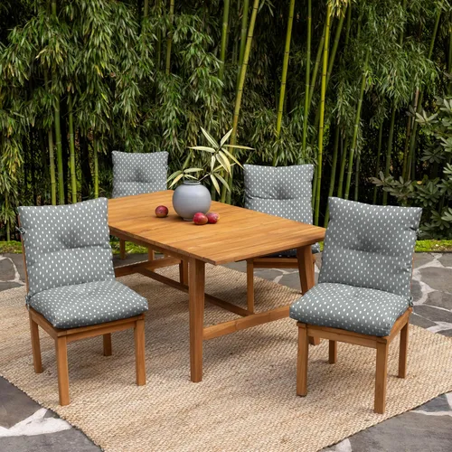 Vista 4 de Arden - Cojín copetudo para silla de comedor para exteriores, 21 x 40 Punto gris piedra