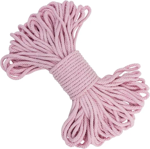 Vista 14 de Cuerda de macramé de 0.197 in x 22 yardas, cuerda gruesa de hilo de algodón natural, cuerda de colores para colgar plantas de macramé, para colgar