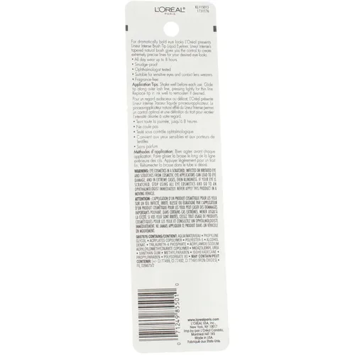 Vista 2 de L'Oreal Paris Lineur - Delineador de ojos líquido con punta de pincel intenso, 710 negro (paquete de 2)
