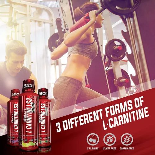 Vista 2 de iSatori L-Carnitina LS3 Limonada rosa de 1500 mg (32 porciones) y iSatori Ultra CLA (90 cápsulas blandas)
