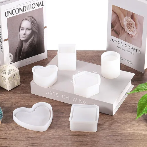 Vista 6 de PATIKIL Molde de silicona para maceta, pequeño ovalado, molde para plantas suculentas para decoración del hogar y jardín