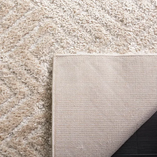 Vista 4 de SAFAVIEH Tahoe Shag Collection - Alfombra de pasillo, 2 x 9 pies, color beige, diseño geométrico, felpa de 1.2 pulgadas de grosor, ideal para zonas