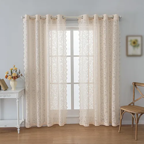 Vista 22 de Anytime Paneles de Cortinas Transparentes Arcoíris para Sala de Estar Elegantes Juegos de Tratamiento de Ventanas Translúcidas Filtrantes de Luz