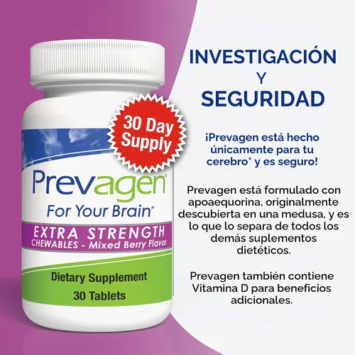 Vista 8 de Prevagen Extra Strength Mixed Berry Chewables with Storage Box, 1-Pack