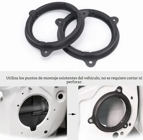 Vista 4 de Anillo de soporte de adaptador de altavoz de plástico negro de 6.5 pulgadas para Nissan / Infiniti