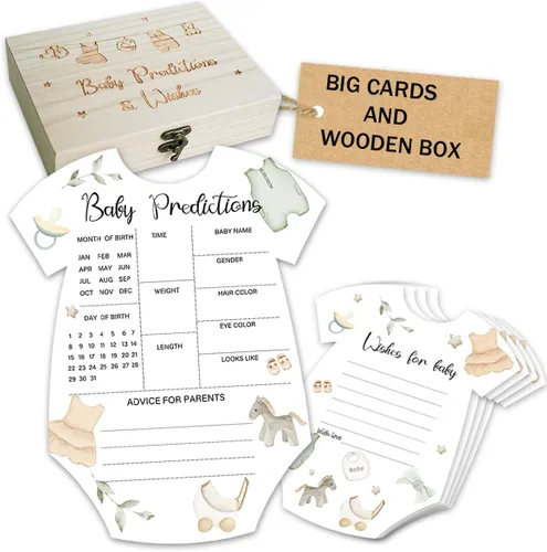Vista 7 de 50 tarjetas de consejos para baby shower para juegos de baby shower, caja de consejos de ropa de bebé y tarjetas de deseos para nuevos padres