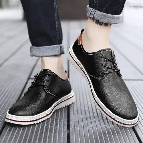 Vista 4 de Zapatos Oxford de vestir casuales para hombre, zapatos de negocios de moda, pies anchos, zapatos con cordones para negocios, oficina, boda