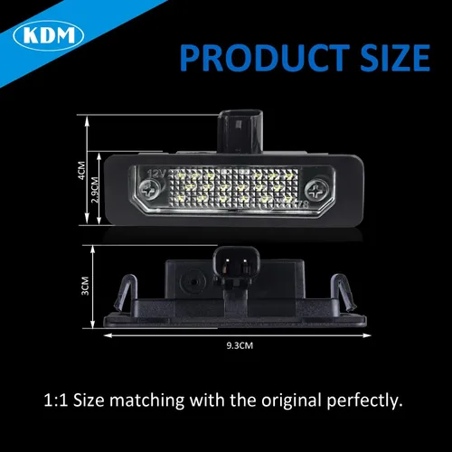 Vista 6 de Ensamble de luz para matrícula LED KDM Compatible con Ford Mustang 2010-2014, Fusion 2006-2012, Taurus 2010-2019, Flex Focus Lincoln Mercury