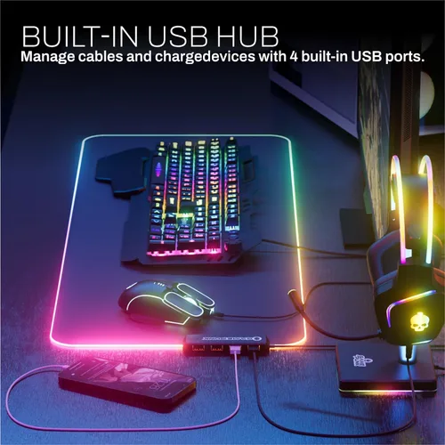 Vista 4 de Game Punk Codebreakers - Paquete de juegos de PC Incluye teclado, ratón, auriculares, alfombrilla de mouse LED XL, soporte, tira de luz RGB