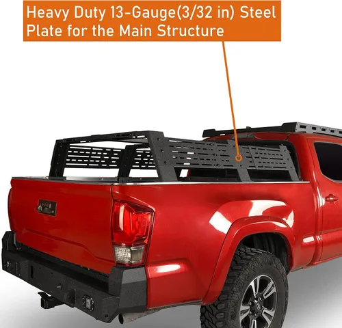 Vista 6 de Hooke Road - Barra de cama alta de 12.2" para camionetas de tamaño completo con rieles de cama - Compatible con Toyota Tundra 07-23 y Toyota Tacoma