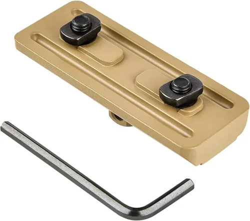 Vista 5 de CVLIFE M-Rail Adaptador de bípode Sling Stud Mount Bipod para montaje de bípode M-Rail con 4 tuercas en T, 4 tornillos y 1 llave de aluminio Negro