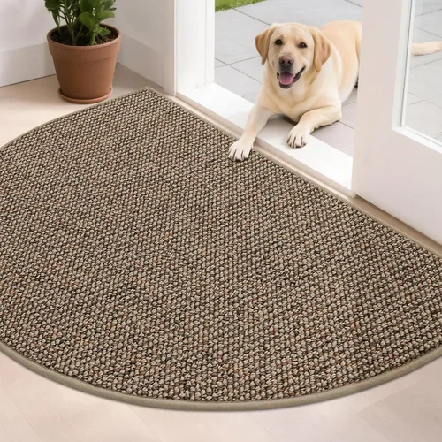 Vista 12 de BEQHAUSE Tapete Atrapa Suciedad para Puerta 17" x 30" Semicírculo Antideslizante Lavable Tapetes de Entrada Alfombras Absorbentes de Bienvenida