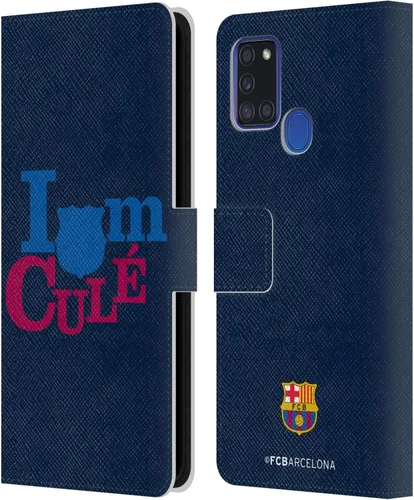 Vista 7 de Head Case Designs Funda de piel con diseño de pelota oficial del FC Barcelona Campions para Samsung Galaxy A21s (2020)
