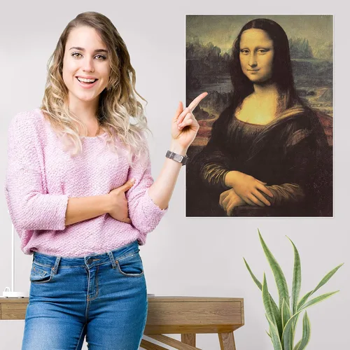 Vista 4 de Póster de Mona Lisa por Leonardo Da Vinci - Impresión artística (laminada, 18 x 24 pulgadas)
