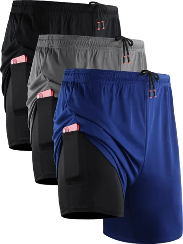 Vista 14 de NELEUS Men's 2 in 1 Running Shorts with Liner,Dry Fit Workout Shorts with Pockets