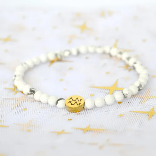 Vista 3 de Pulsera de constelación con signo de estrella de energía de 0.157in con dije chapado en oro de 18 quilates para mujer