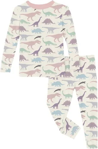 Vista 81 de KicKee Pants Conjunto de pijama de manga larga con estampado de piezas