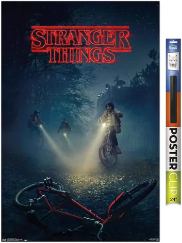 Vista 14 de Trends International Netflix Stranger Things - Póster de pared de bicicletas, 14.725 x 22.375 pulgadas, versión enmarcada de madera de granero
