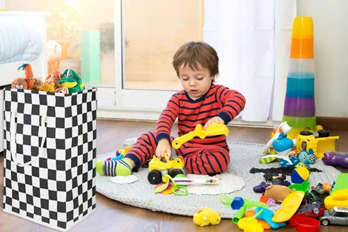 Vista 3 de Cesta de lavandería independiente de 75 litros, canasta grande plegable para ropa alta con asas, contenedor de almacenamiento de juguetes