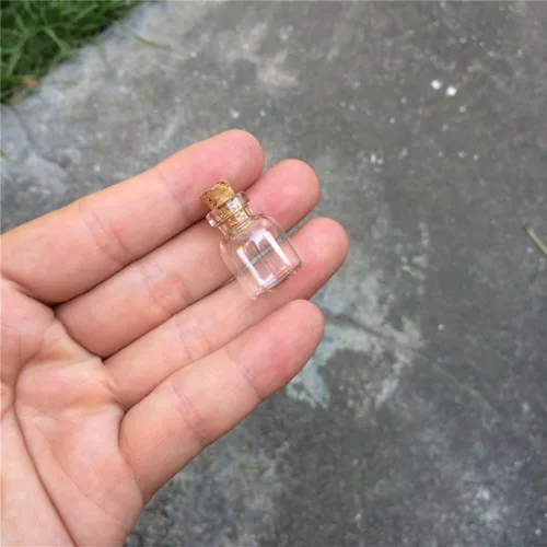 Vista 6 de Botellas de vidrio de 0.1 fl oz Botellas pequeñas con corchos Mini frascos de vidrio para embalaje Regalo 50 unids/lote